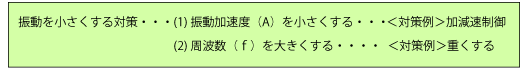 振動を小さくする対策