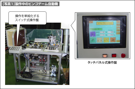 【写真1】製作中のビンゴゲーム自動機