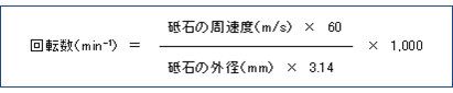 周速度と回転数の関係式は