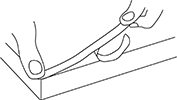 粘着テープ付なので作業台へ貼り付けて固定できます。