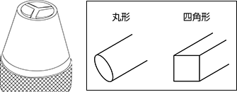 先端は三方チャックになっているので、丸い物、四角い物など、形を選ばずチャックできます。