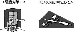 ＜騒音対策に＞ ＜クッション材として＞