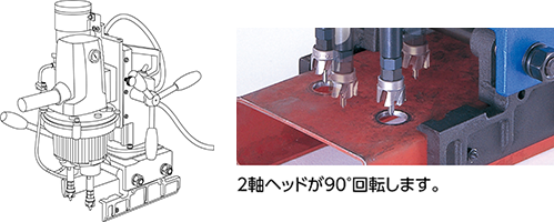 バイス式Cチャンネル専用ボール盤 2穴同時タイプ