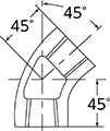 45°エルボ（45°L）