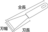 へら 刃幅・全長・刃長・板厚（mm）