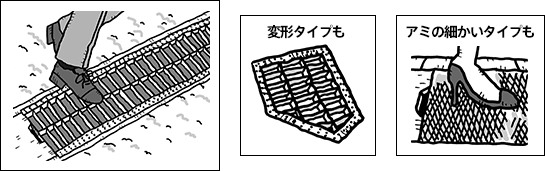 グレーチング 変形タイプも アミの細かいタイプも