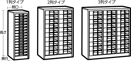 カタログケース 1列タイプ 2列タイプ 3列タイプ