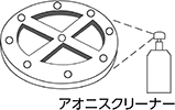 ③穴あけが終わり、目印の線をアオニスクリーナーで落とします。