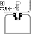 ④適合するボルトで、部材を取り付ける。