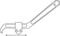 調節式引掛けスパナ ピン付タイプ