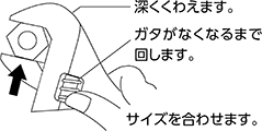 使用時はしっかり柄を握ってください。