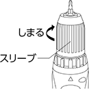 ドリルドライバー ビットの装着（キーレスチャックの場合）