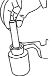 ①本機に大軸をセットします