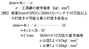 最小打抜き直径dmin